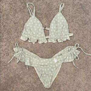 Green Floral Bikini Set
